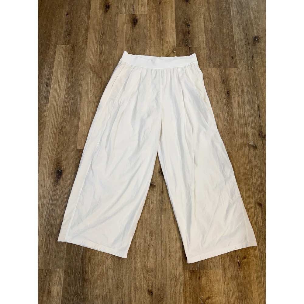 Lululemon Lightweight Tennis‎ Track Pants White Wide Leg Nylon Pants Size 14